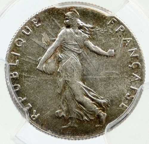 1898 フランス ラ スムーズ 女性 本物のシルバー 50 サンタイム フランス コイン PCGS i114987