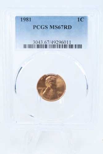 1981-P PCGS MS67RD リンカーン記念セント ビジネスストライク 1C