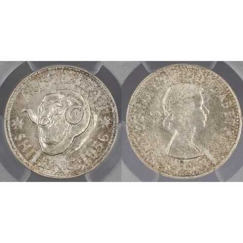 1956年 シリング 1/- オーストラリア PCGS MS63 チョイス UNC #707｜WORLD RESOURCE【QUEEN店】