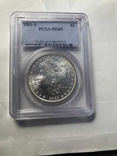 フロスティ！MS65 1881 S モルガン銀貨 PCGS 認定「素晴らしい目玉!!!」ロット#12 62,920円