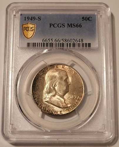 1949年 S フランクリン ハーフダラー MS66 PCGS GSH トーン
