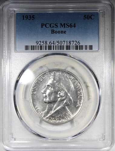 1935年 ブーン記念ハーフドル PCGS MS64 セミプルーフ 派手な
