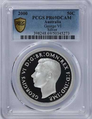 2000 オーストラリア 50 セント ジョージ 6 世 シルバー マスターピース 0.999 PCGS PR 69 DCAM