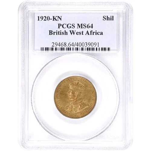 1920 KN イギリス西アフリカ・シリング、PCGS MS 64、KM-12