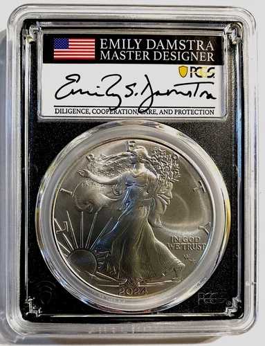 2024 P シルバー イーグル スター プライベート PCGS MS70 ダムストラ 発行初日に署名入り!!!