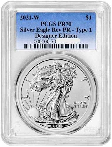 2021-S T1 シルバーイーグル PCGS PR70 リバース PR デザイナーエディション クラシックブルーラベル