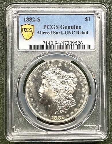 1882年 S モーガン シルバー ドル PCGS 正規品 表面加工済み - 不明詳細