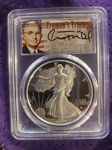 2024 W プルーフ シルバー イーグル PCGS PR70 DCAM アドバンスリリース クリフトン・トルーマン ラベル
