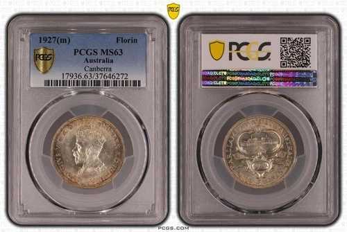 1927年 キャンベラ オーストラリア フローリン コイン PCGS グレード MS63