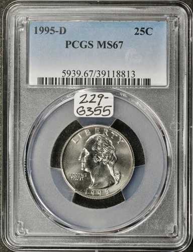 1995-d ワシントン クォーター。PCGS ホルダー入り。MS67。G355