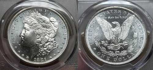 1881年 S モーガン銀貨 $1 PCGS MS 64+