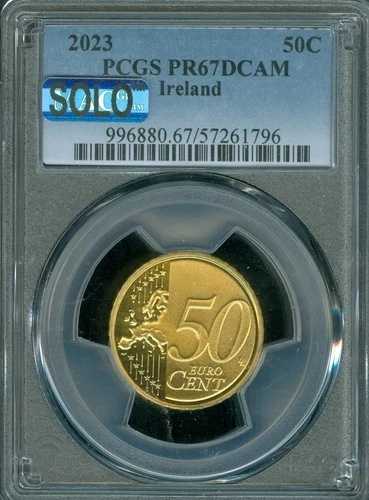 2023年 アイルランド EIRE 1000枚 鋳造 50セント ユーロ PCGS PR67 DCAM MAC SOLO 最高グレード