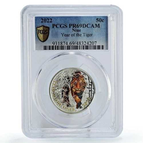 ニウエ 50セント 太陰暦 寅年 PR69 PCGS 銀貨 2022年