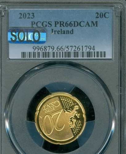 2023年 アイルランド EIRE 1000枚 鋳造 20セント ユーロ PCGS PR66 DCAM MAC SOLO 最高グレード