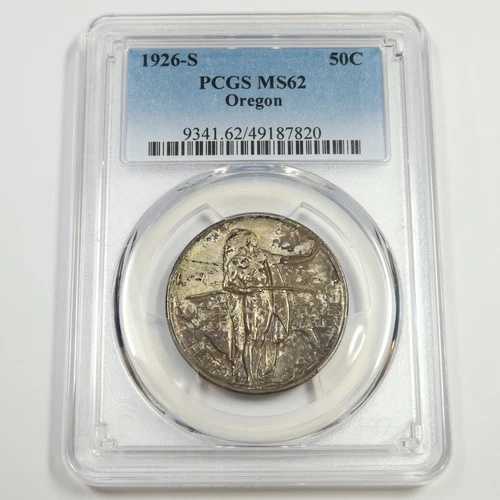 1926 S PCGS MS62 - シルバー オレゴン コム ハーフダラー - 50セント 米国コイン #49824A