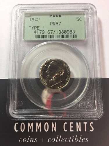 1942年 ジェファーソン ニッケル PR 67 PCGS SKU#4003
