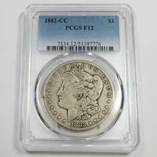 1882年 CC カーソンシティ PCGS F12 - トーンシルバー モルガンドル 1ドル USコイン #53470B