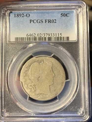 1892-O バーバー ハーフダラー .50C PCGS FR02 キーコイン、発行枚数少