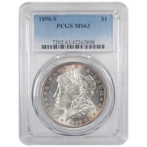 1890年 S モルガン・ダラー MS 63 PCGS シルバー 未流通 トーン SKU:I16766