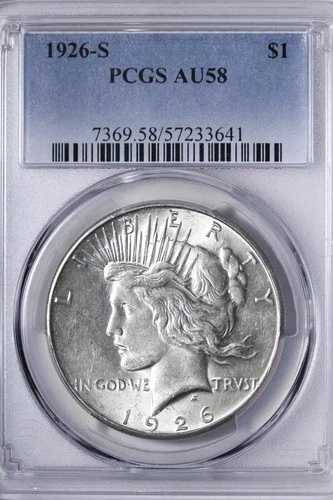 1926-S ピースシルバードル PCGS AU58 YDLM