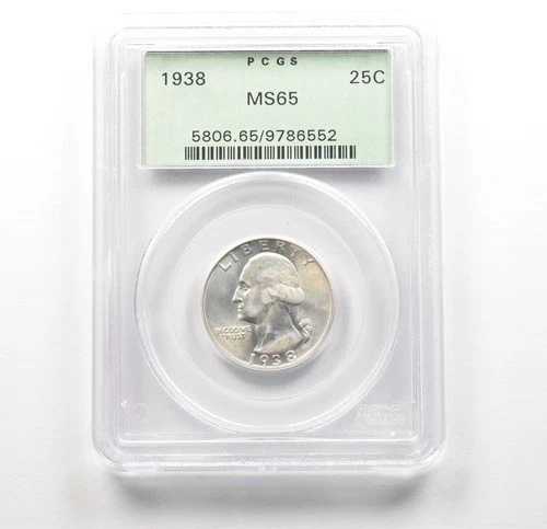 1938年ワシントンクォーター MS65 PCGS OGH *6293