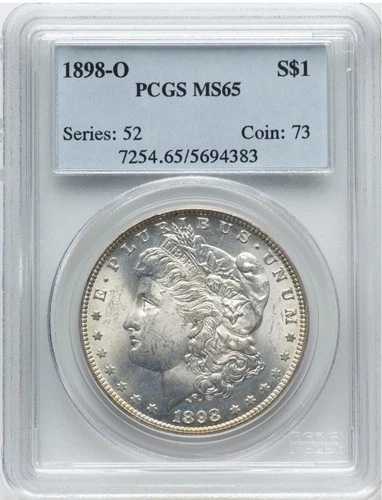 1898-O モルガン銀貨 $1 MS65 PCGS 90% 銀貨 発行枚数 444万枚
