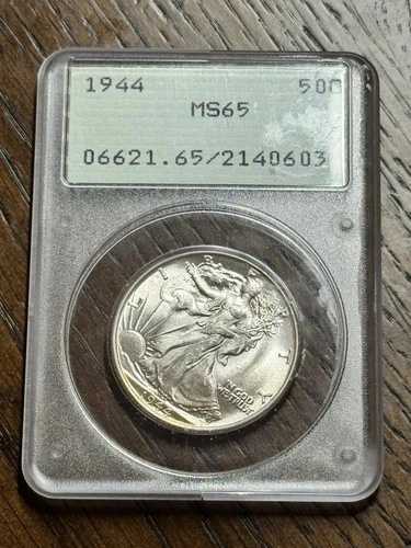 1944年ウォーキング・リバティ・ハーフダラー PCGS MS65 OGH RATTLER 素晴らしいBUコイン (3403)