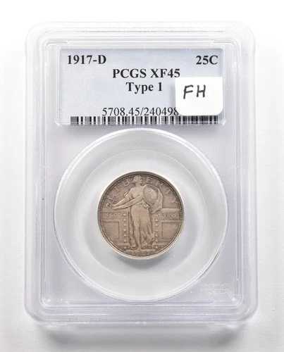 1917-D スタンディング・リバティ・クォーター タイプ1 XF45 PCGS *4837