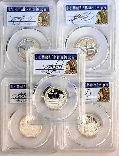 2019-S ATB シルバー NP クォーターセット (5枚組) PCGS PR70 DCAM-FS-クリーブランド ネイティブ