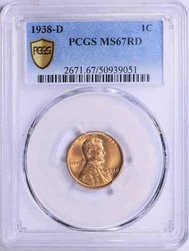 1938年 D リンカーン セント PCGS MS67 RED セキュアホルダー RD
