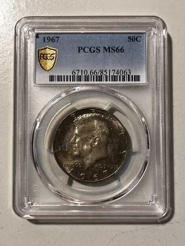 1967年 ケネディ・ハーフダラー PCGS MS66 ゴールドシールド グレートカラー タフデイト
