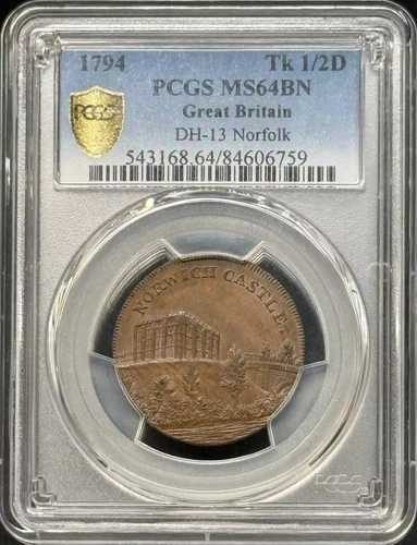 1794 コンドル トークン PCGS MS-64 BN DH-13 ノーフォーク、ノーリッチ
