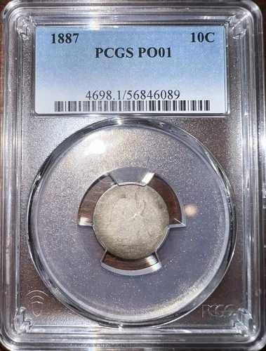 1887 年 着席型リバティ ダイム PCGS 認定 PO01 - 超レア低価格!