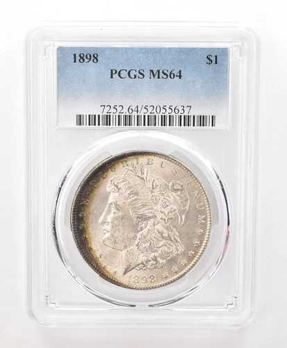 1898年 モルガン銀貨 MS64 PCGS ペリフェラルトーン *6622