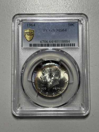1964年ケネディハーフダラー PCGS MS64「ブルーモホーク」