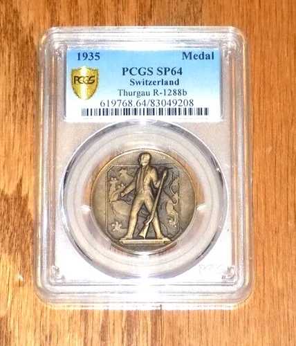 PCGS 1935 スイス射撃祭 トゥルガウ スイス SP64 認定メダル