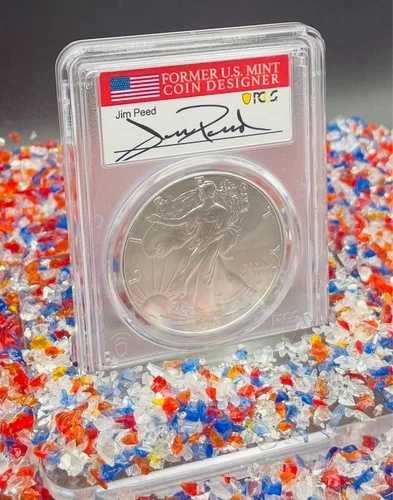 2021年 1ドル シルバーイーグル T-2 FDOI PCGS MS70 ジム・ピード 直筆サイン入り 3,999枚中1枚 新品未使用 シミなし