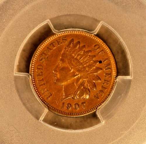 1907年インディアンセントS-27 RPD PCGS、希少ダイバラエティ。AU詳細