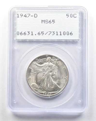 1947-D ウォーキング・リバティ・ハーフダラー MS65 PCGS ラトラー *3876