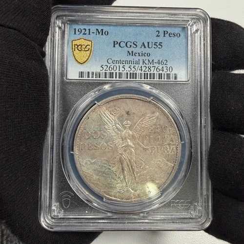 メキシコ - 2ペソ - 1921年 - PCGS AU 55 - ニケーション・ヴィクトリア