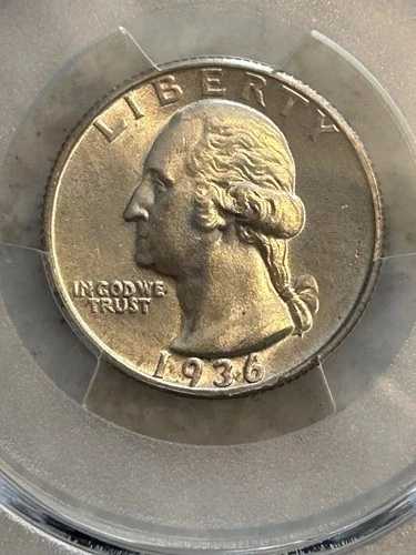 1936年ワシントン25セント硬貨 PCGS UNC詳細