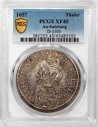 オーストリア-ザルツブルク 1657 ターラー、グイドバルト・フォン・トゥーン - PCGS XF 45
