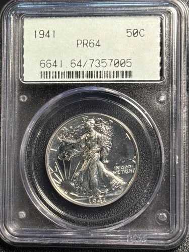 1941年ウォーキング・リバティ・ハーフダラー PCGS PR-64 OGH