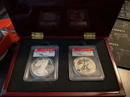 2012S シルバーイーグル 2枚セット PCGS PR70/Rev PR70 FS メルカンティ フランクリン 木箱
