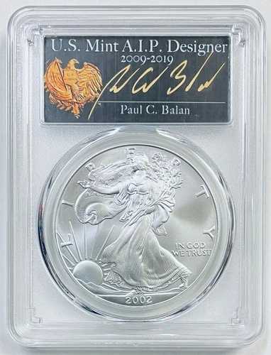 2002年 1ドル シルバーイーグル PCGS MS70 ポール・C・バラン|WORLD RESOURCE【QUEEN店】