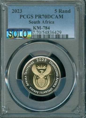 2023年 南アフリカ 5ランド PCGS PR70 DCAM MAC SOLO FINEST SPOTLESS 1,000枚 鋳造