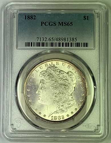 1882年 モルガン銀貨 1ドル硬貨 PCGS MS 65 (7)