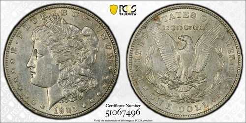 1901年 1ドル銀モルガンドル PCGS AU53 #7496