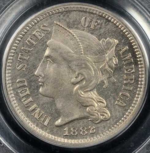 1882年 3セント プルーフ 3セント ニッケル PCGS PR 64
