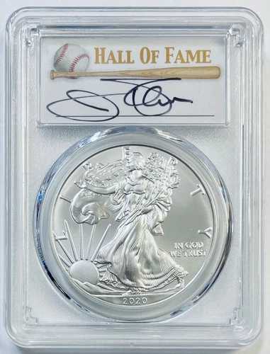 2020年 1ドル シルバーイーグル PCGS MS70 発行初日 ジム・パーマー HOF ポップ 25